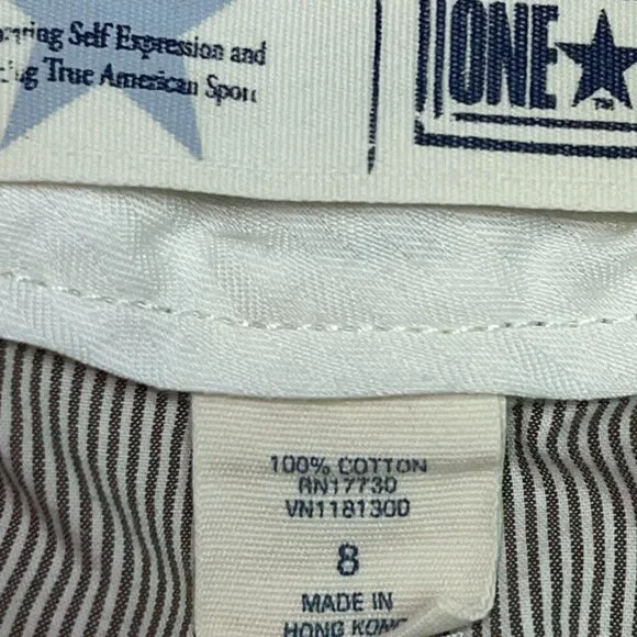 Converse One Star Cotton Engineer Blue White Stripe Pants Women's Size 8 - Picture 6 of 7